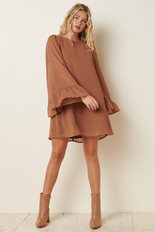 *SwissDot FINITE Ruffle Sleeve Dress