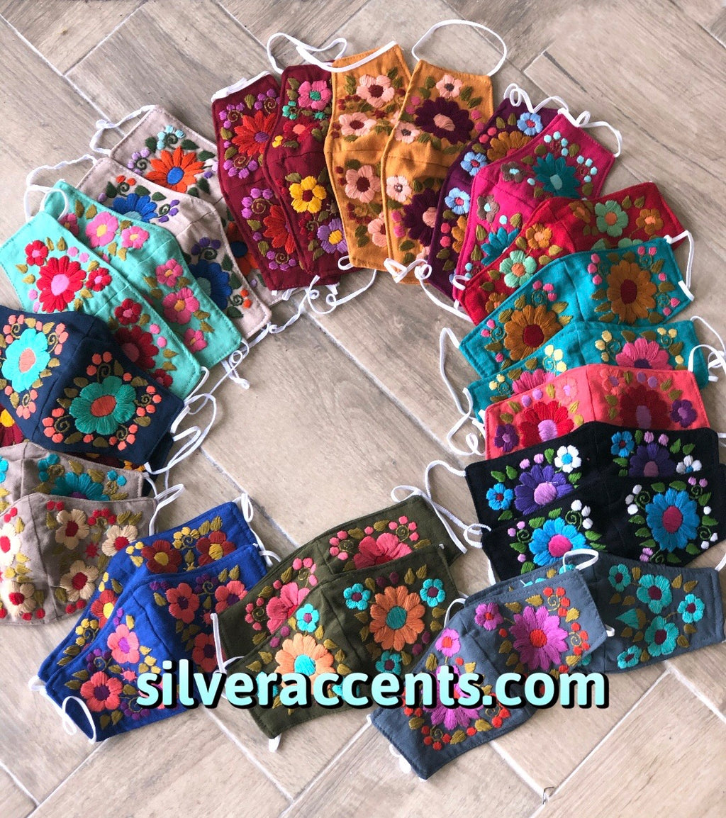 ASSTD Hand Embroidered Face Mask (Color will Vary)