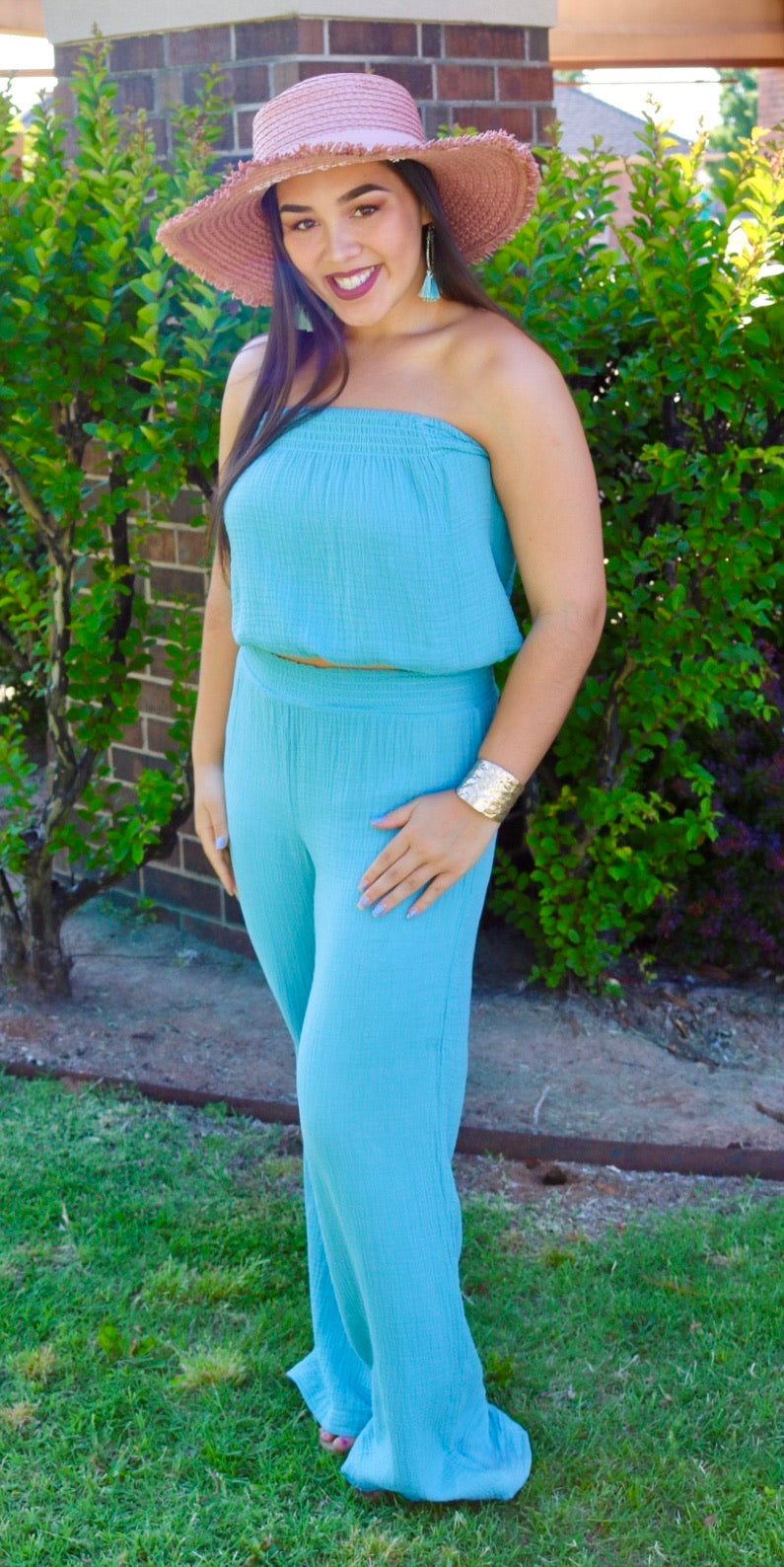 BOBI Beach Gauze UPSTART Strapless Smock Top