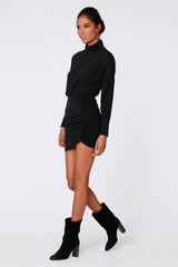 BOBI ModalJersey AMROSE TurtleNeck DolmanSleeve Dress