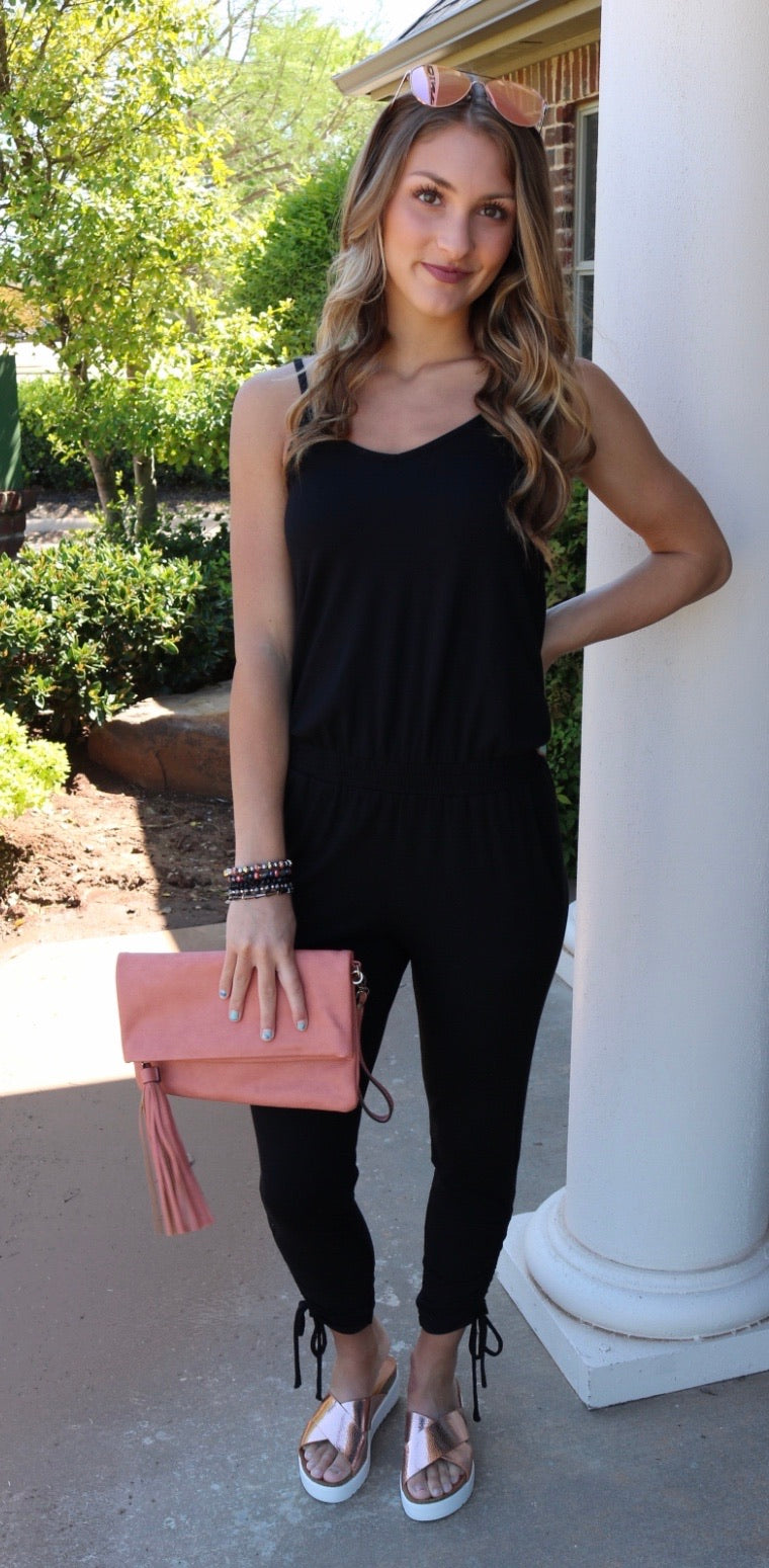 BOBI Supreme Jersey PINOT Cami Shirred Leg Jumpsuit