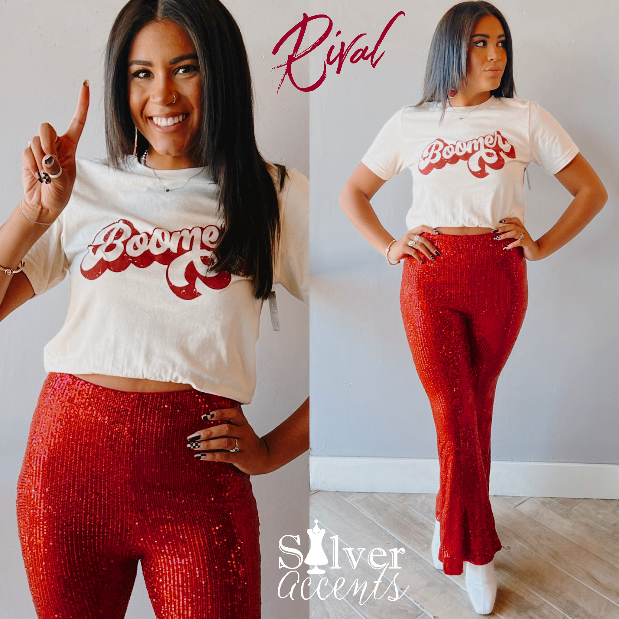 ATA GROOVY LOGO Crew~Neck Tee Top