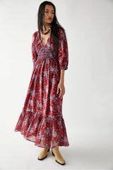 FREE PEOPLE Floral GOLDEN HOUR Print Maxi Dress