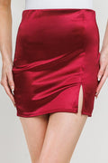 CASINO Slit Satin Mini Skirt