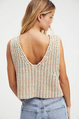 *FREE PEOPLE MultiKnit HOOPLA V-Back Vest