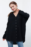 Newbury Kustom INTUITION Gauze ButtonDown FrayHem MandarinCollar Tunic Top