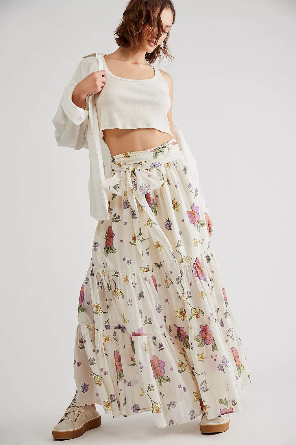 FREE PEOPLE Convertible LUNA Floral Maxi Skirt