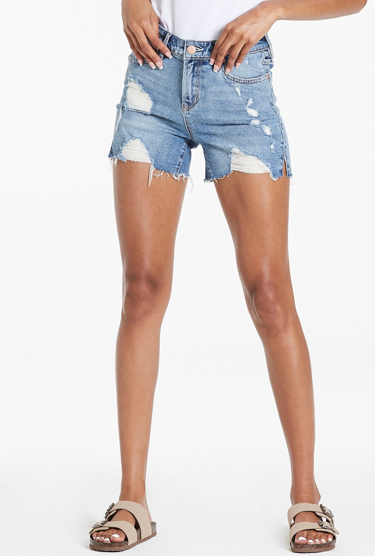 DEAR JOHN HiRise GIGI RawHem Denim Jean Shorts