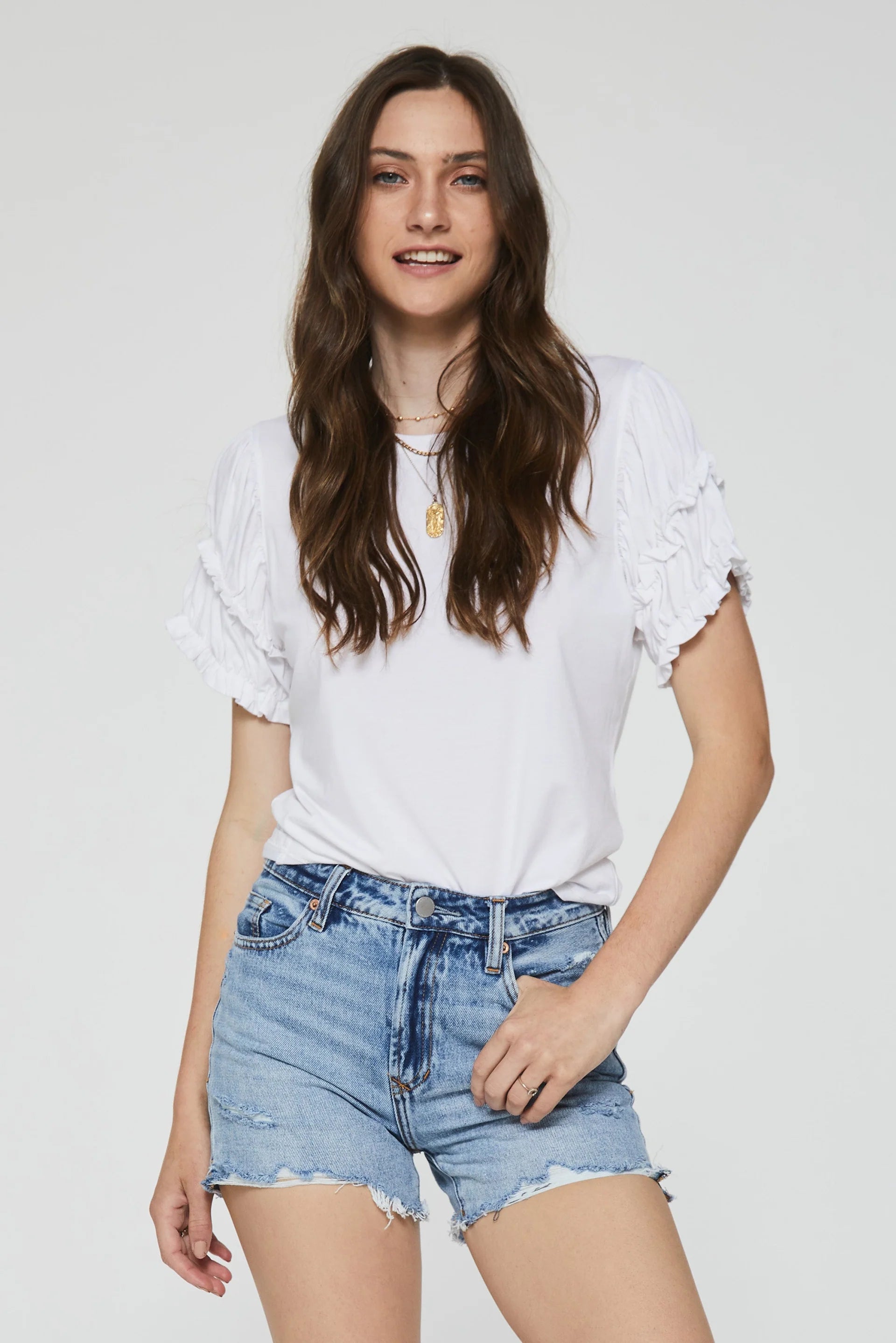 ANOTHER LOVE Ruche AGATA Short Sleeve Top