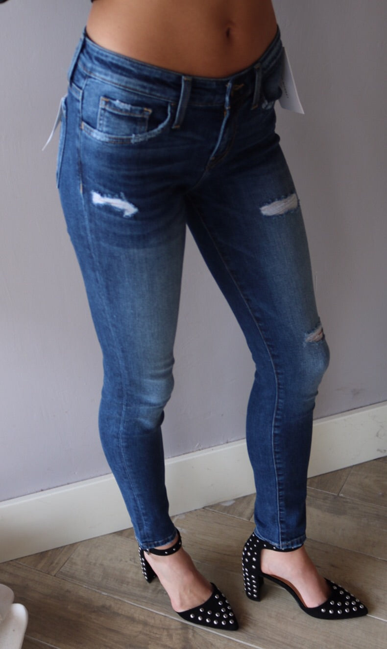 FLYING MONKEY MidRise ALTERNATE BLUE Distressed Skinny Jean