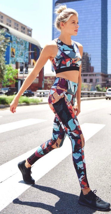 JOURNEY HiWaist Camo/Houndstooth Print MeshPocket Legging