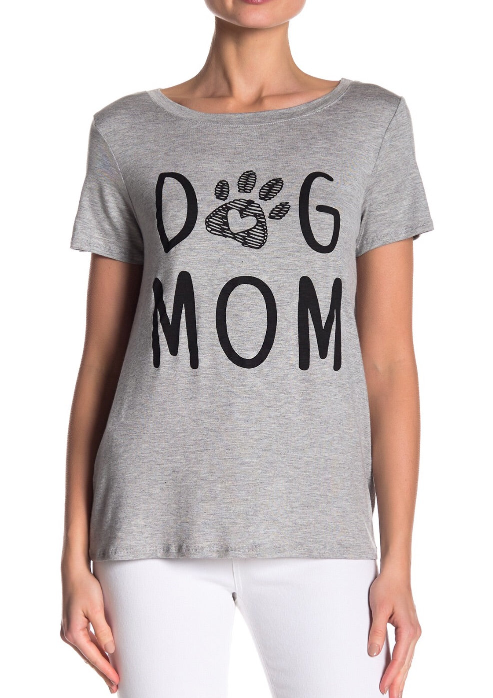 Zutter DOG MOM Crew Neck Graphic Tee Top