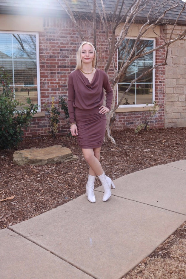 BOBI Cowl Neck PROTEGE RibKnit Top