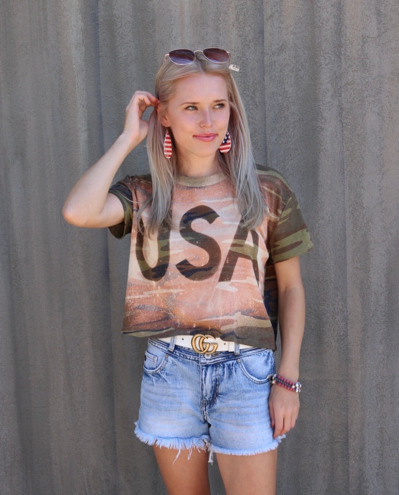 MH Patriotic Tie Dye Crop Tee