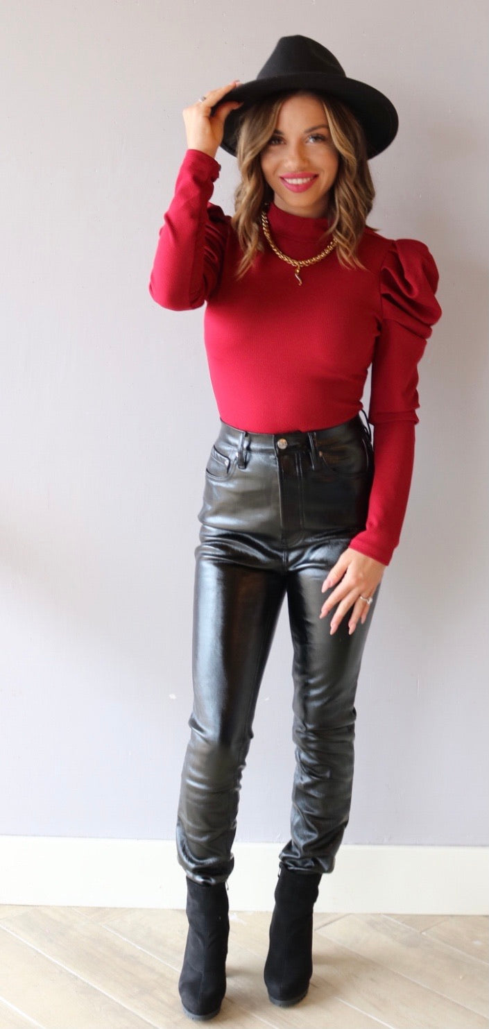 EXPO PuffSleeve MockNeck Bodysuit