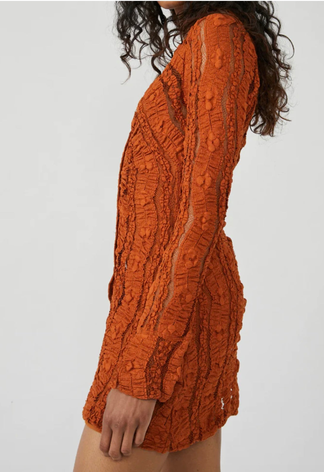 FREE PEOPLE Lace SHAYLA ButtonDown Mini Dress
