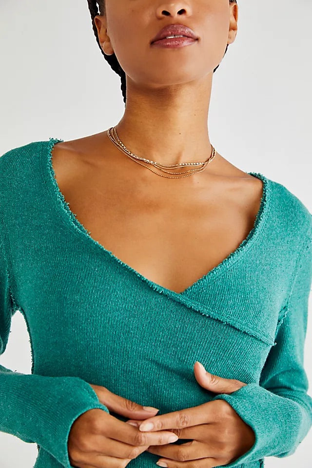 FREE PEOPLE Wrap LIKE A BOSS Raw Hem Top
