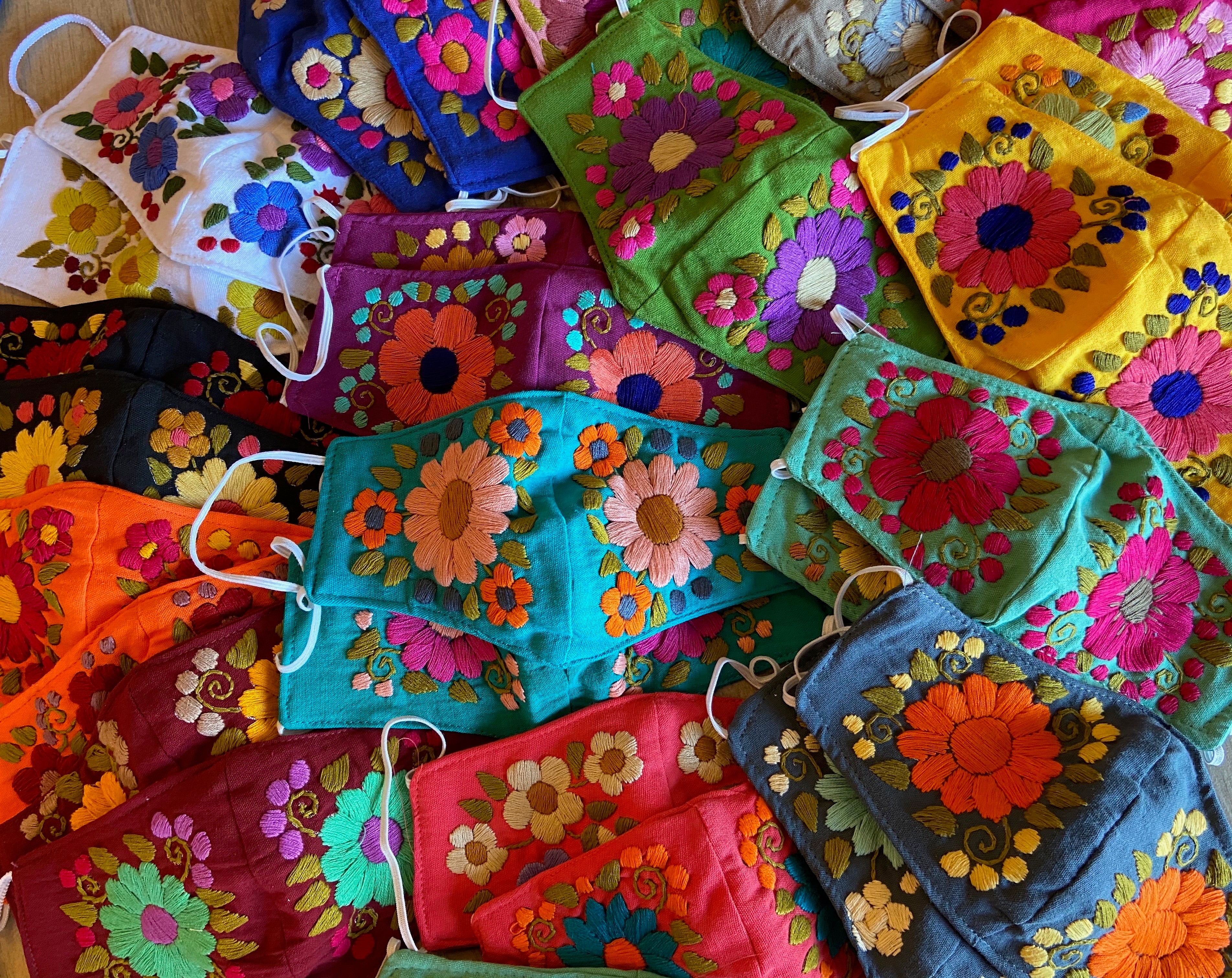 ASSTD Hand Embroidered Face Mask (Color will Vary)