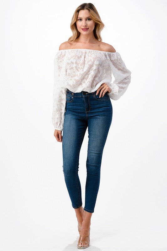 HARLOW Burnout OffShoulder Top