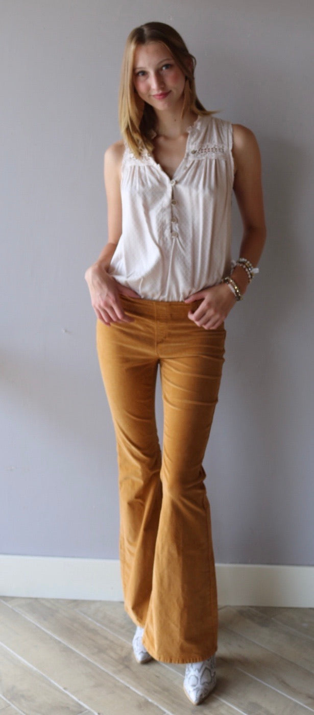 FREE PEOPLE Corduroy PULL ON Flare Jean