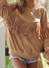 FATE Fringe PARRISH Distress Pullover Top