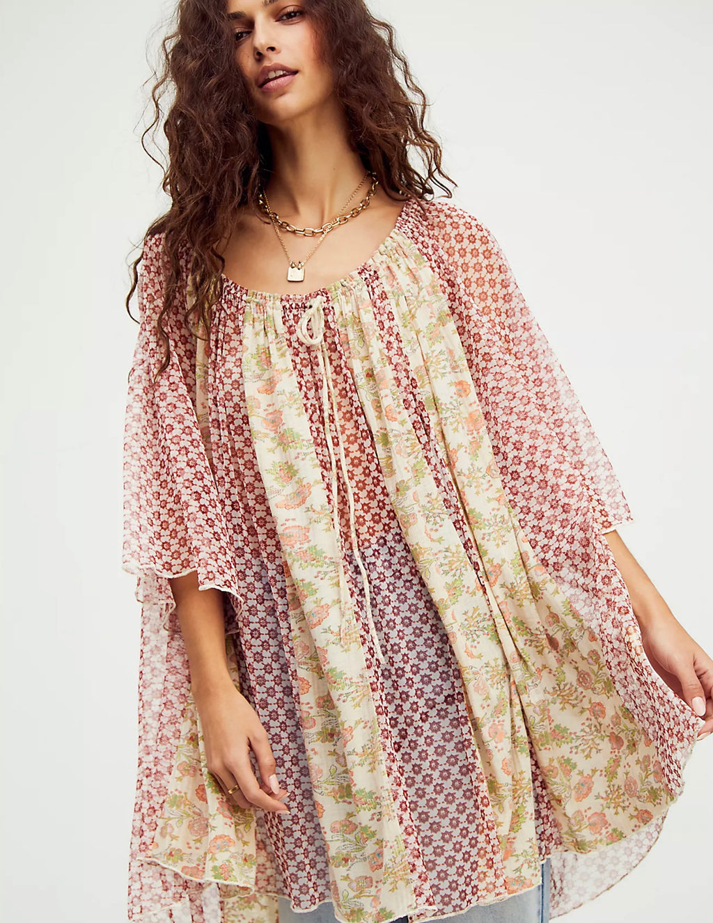 FREE PEOPLE Print BECAUSE I LOVE YOU Tunic Top Dress