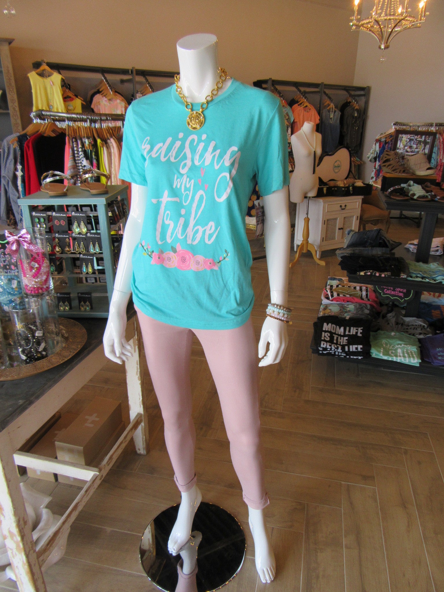 RAISING MY TRIBE Boho Chic TrBlend Graphic Tee Top