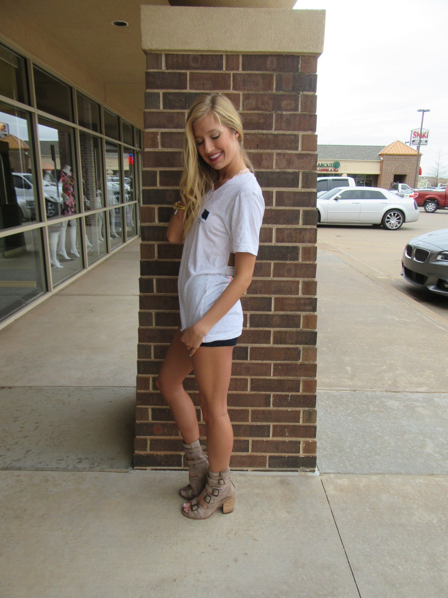 RAISED BY OKLAHOMA STANDARDS V-Neck Tee Top