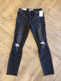VERVET MIdRise BLACK PROMISE RawHem Distressed Jean