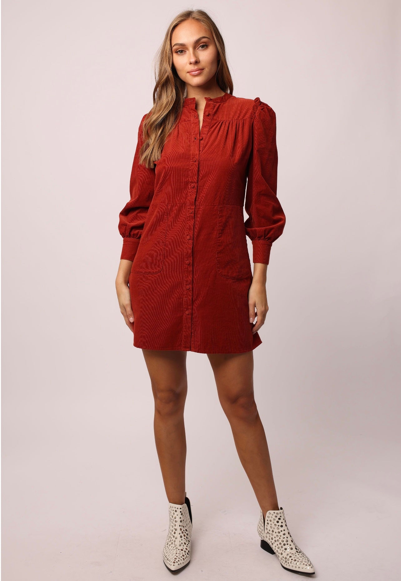 ANOTHER LOVE ButtonDown BARDOT Corduroy Dress