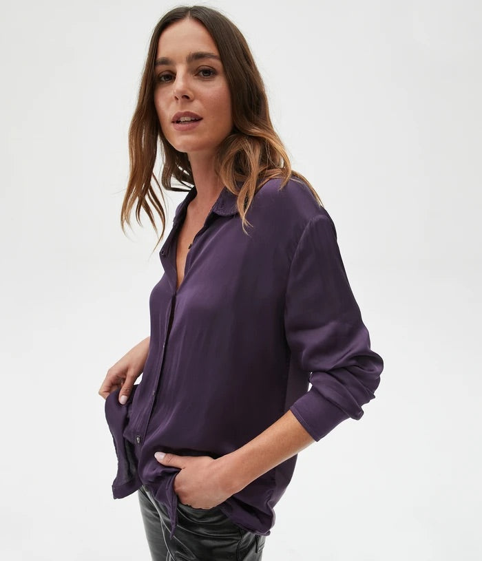 MICHAEL STARS ButtonDown DARCY Satin Shirt