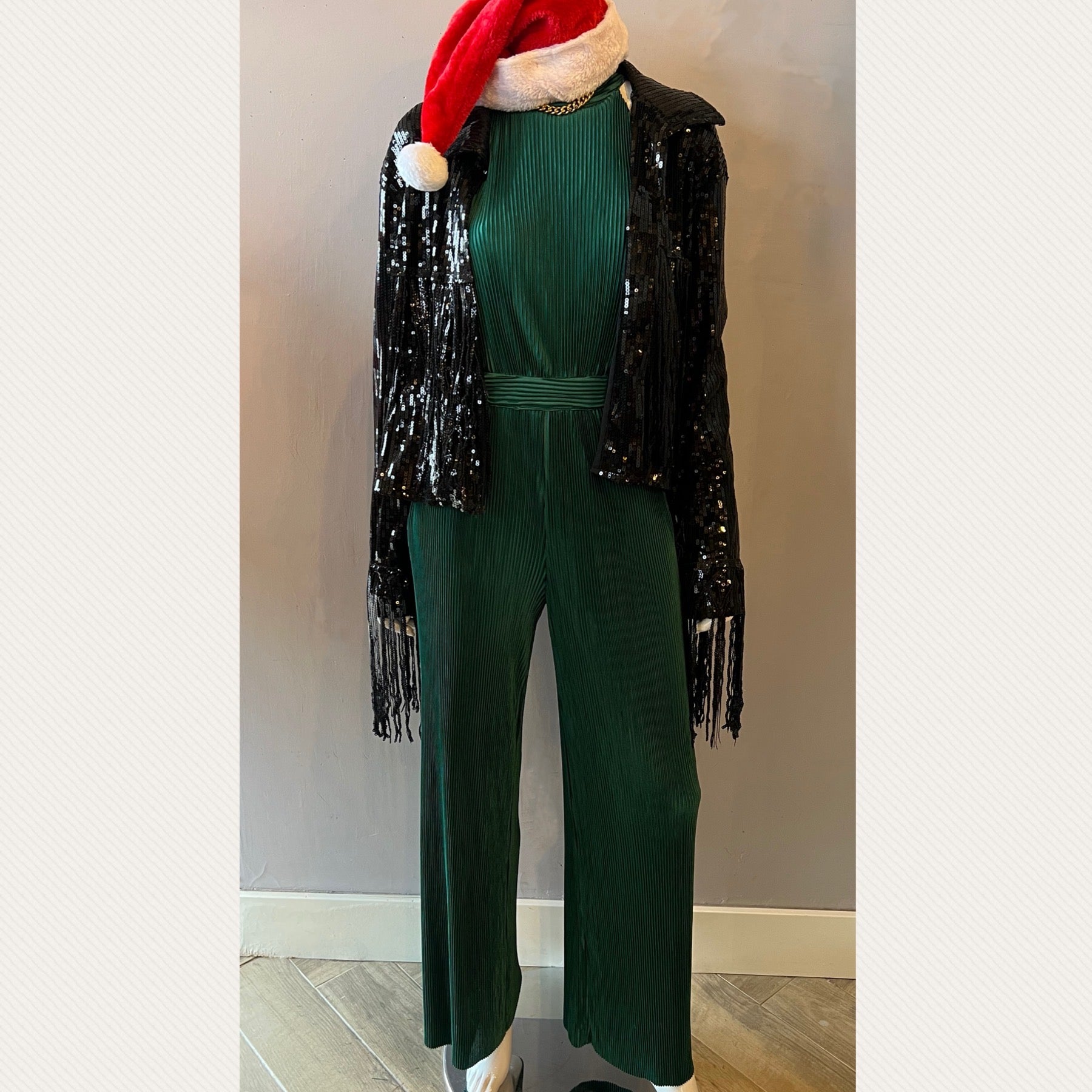 BOUGIE Pleated HalterNeck Jumpsuit