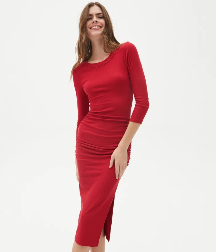 MICHAEL STARS 3/4 Sleeve CHRISTINA Midi Dress