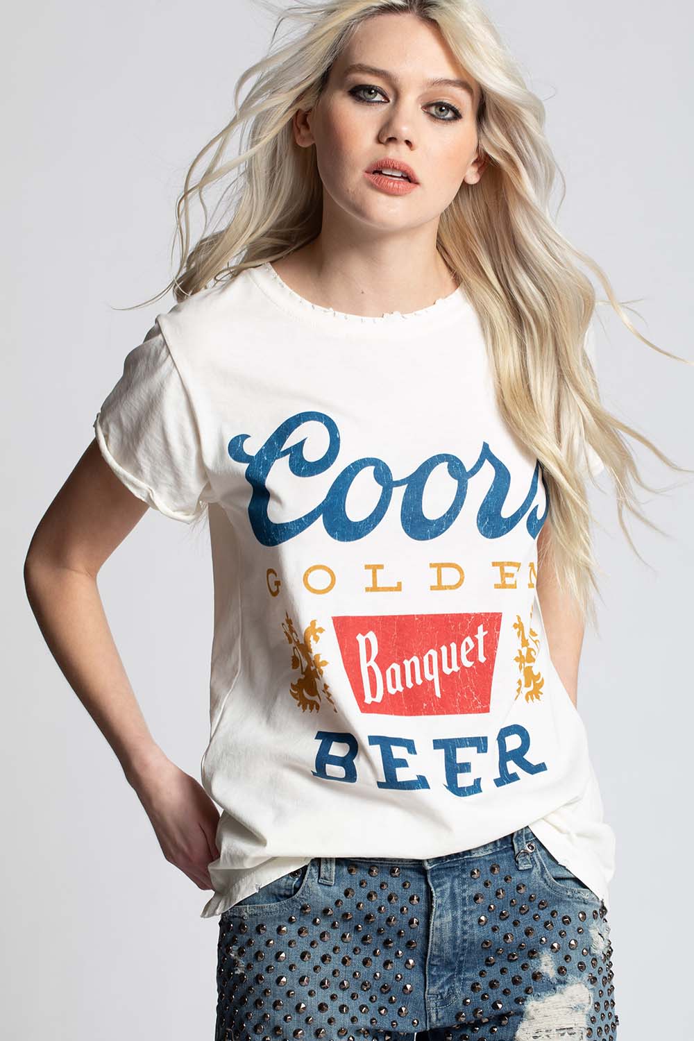 *RECYCLED KARMA RollSleeve COORS Banquet Tee Top