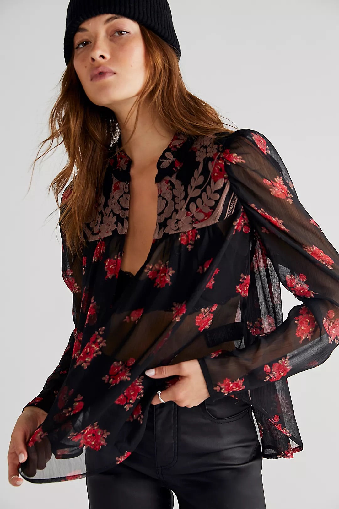 FREE PEOPLE Embroidered PATRICIA Top
