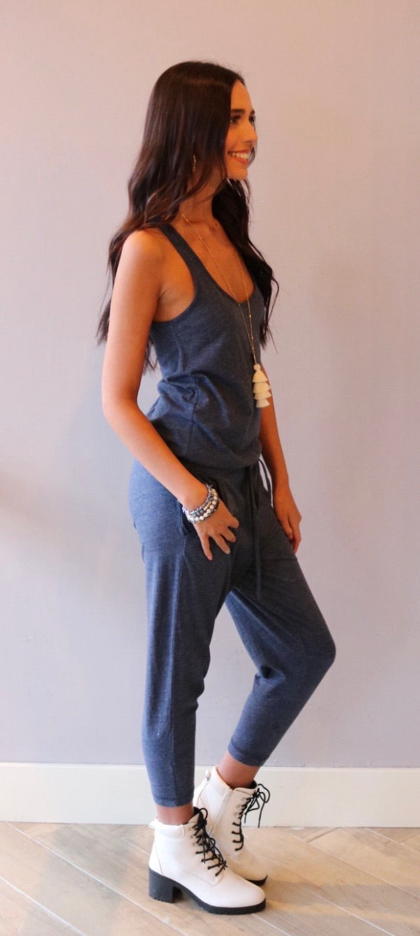 *BOBI Supreme Jersey HEADLINE Racerback Jumpsuit Pant Romper
