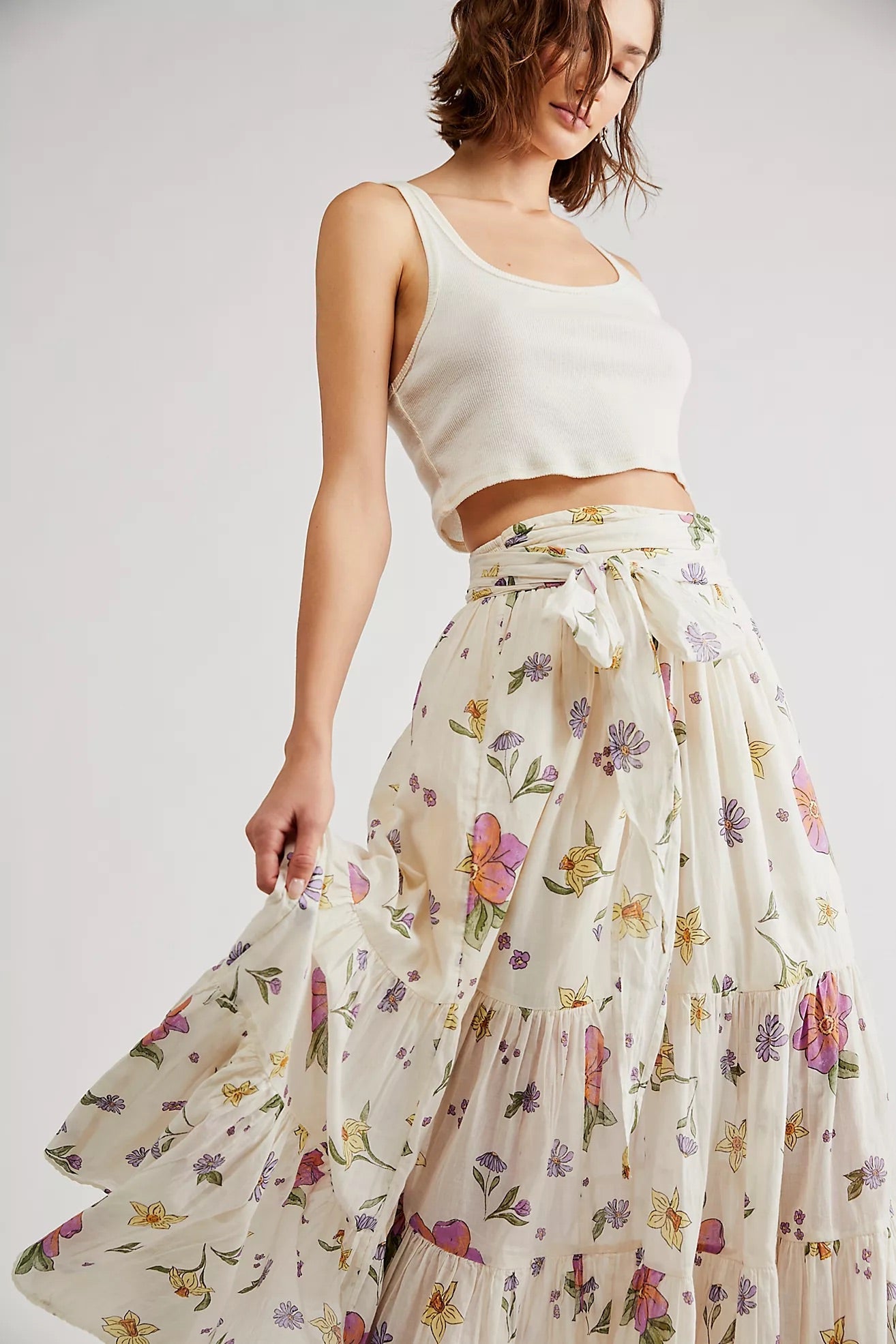 FREE PEOPLE Convertible LUNA Floral Maxi Skirt
