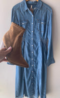 IVY JANE Denim SNAPPY Maxi Shirt~Dress