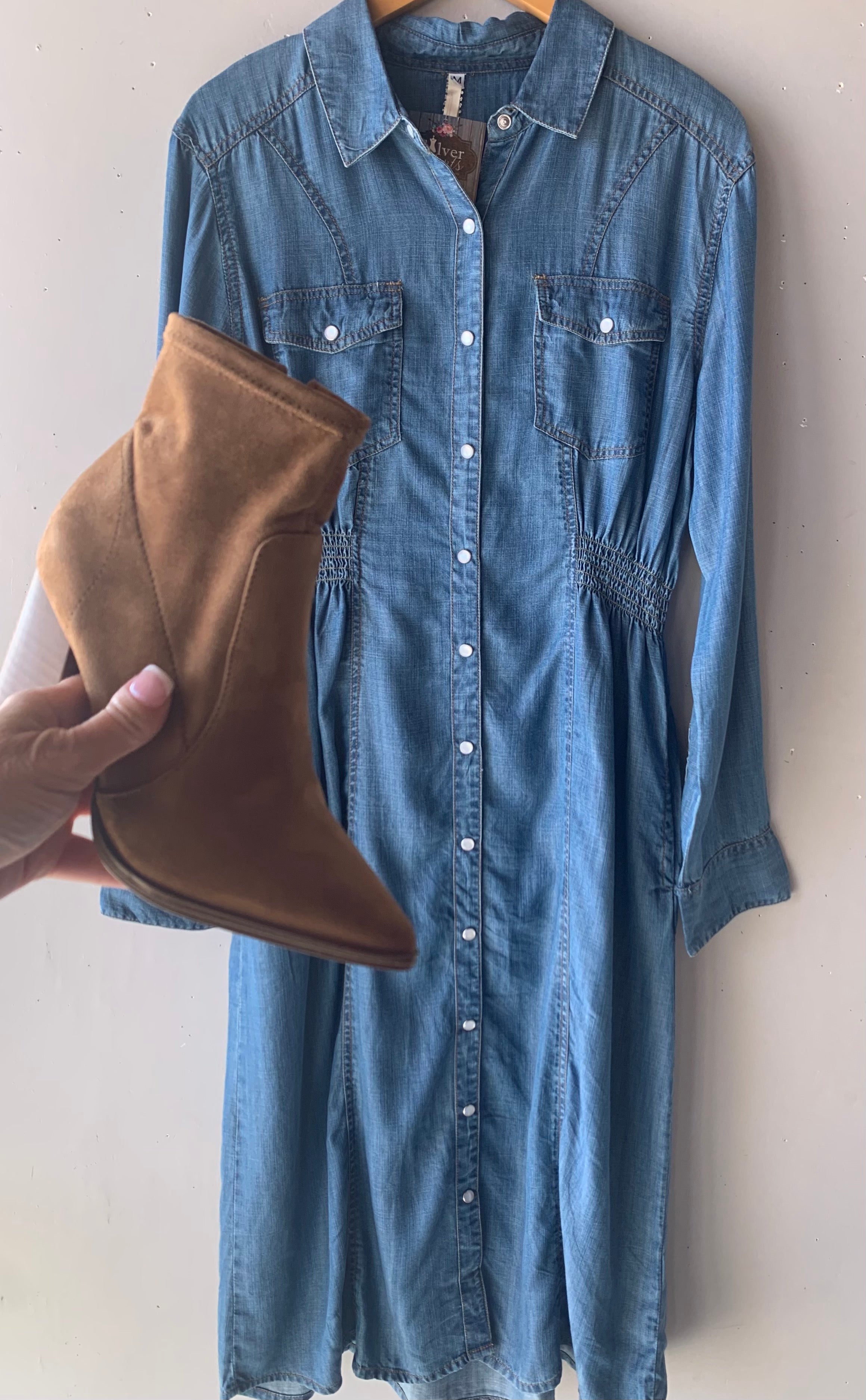 IVY JANE Denim SNAPPY Maxi Shirt~Dress