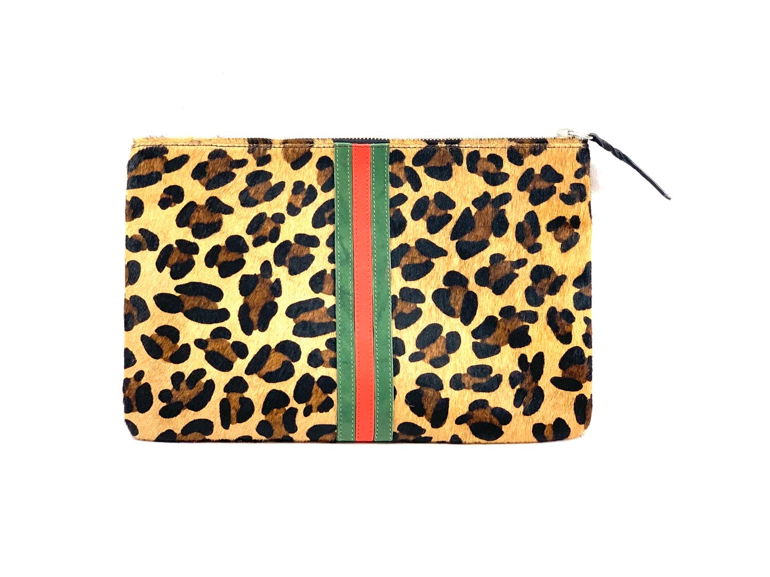 PARKER & HYDE Cowhide Stripe Clutch Bag
