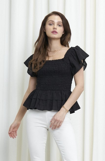 Smocked STAGE Tiered Ruffle Top
