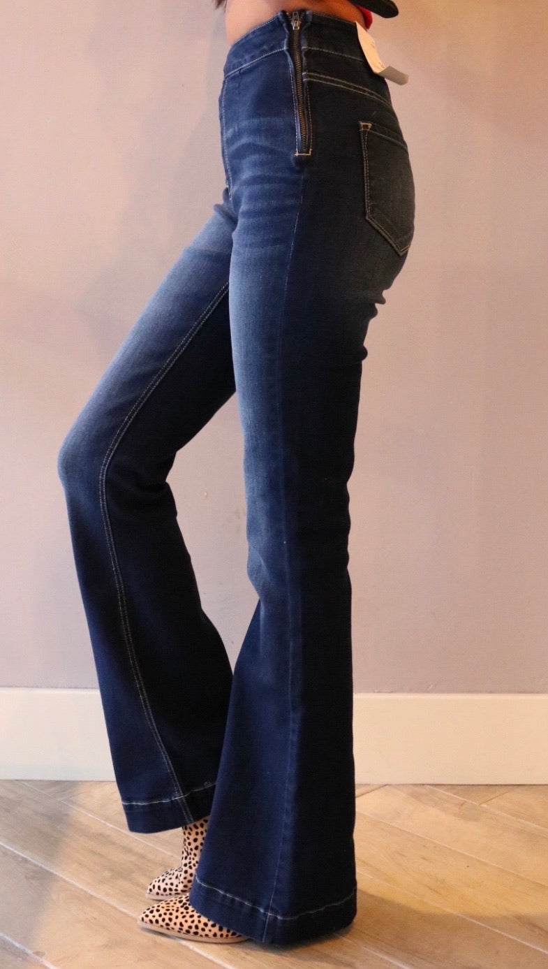 KANCAN BRIDGET Highrise SideZip Flare Jeans