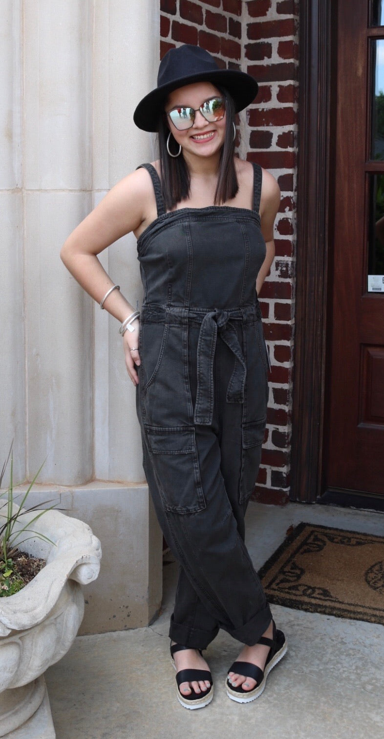FREE PEOPLE SquareNeck GO WEST Utility Jumpsuit