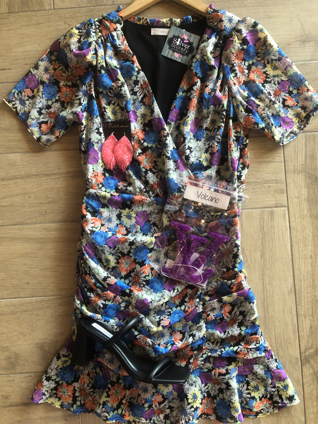 Floral DESTINY Ruched Bottom Wrap Dress