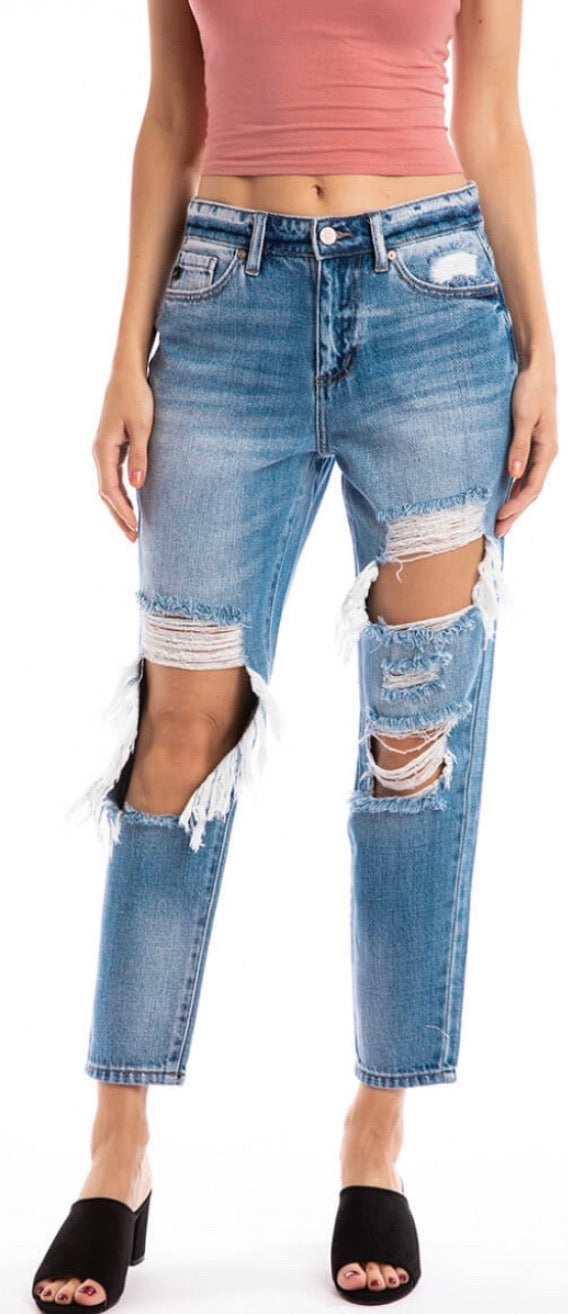 KANCAN HiRise CAMRYN HeavyDistress Jean