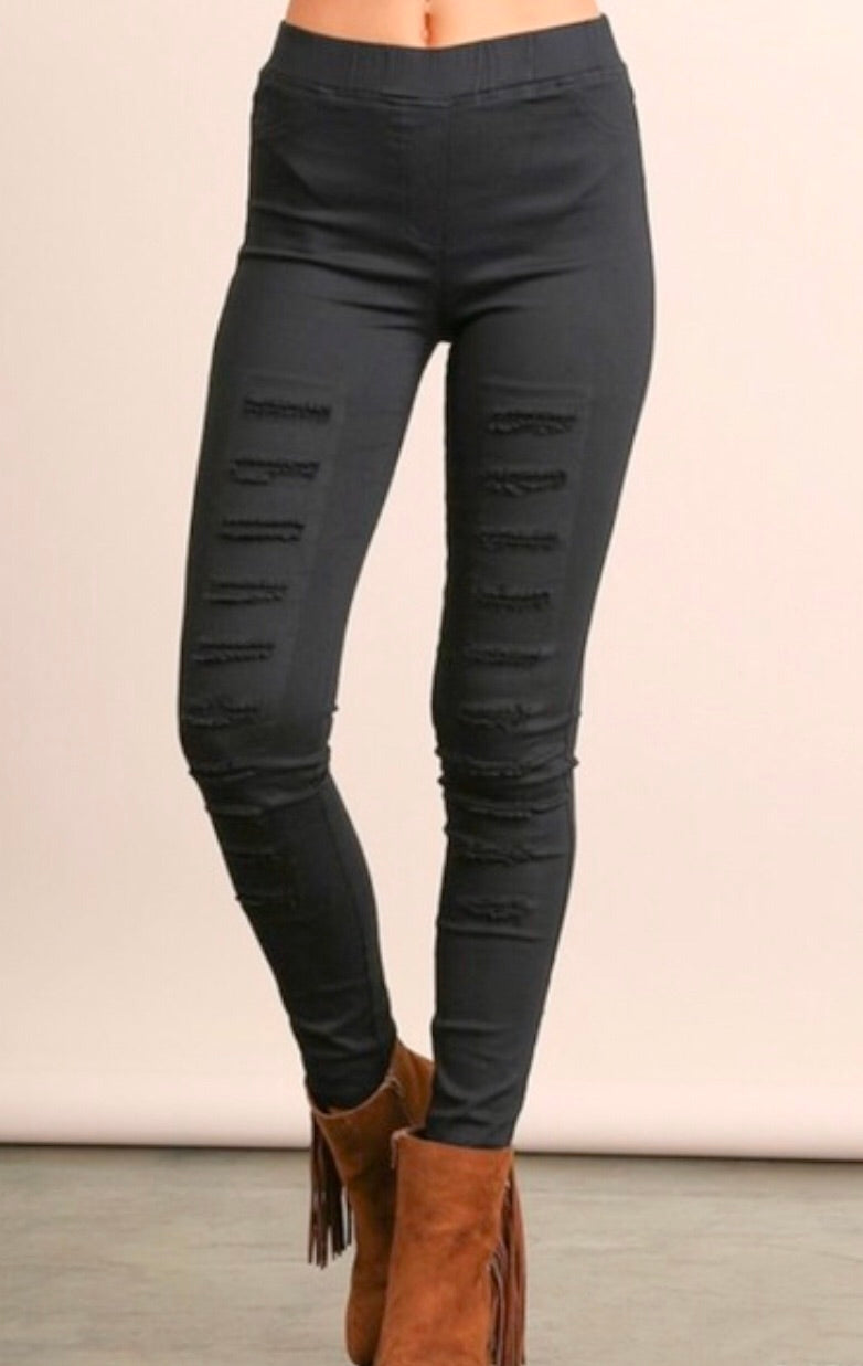 *Umgee KICKOFF High Waist Distressed Jeggings