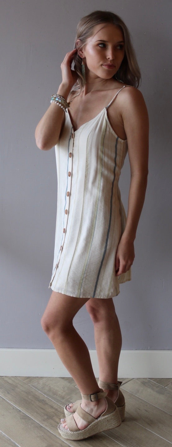 Style Rack WANDER Stripe ButtonDown TieBack Cami Dress