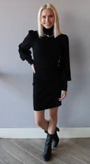 CONTENT TurtleNeck PuffSleeve RibKnit Sweater Dress