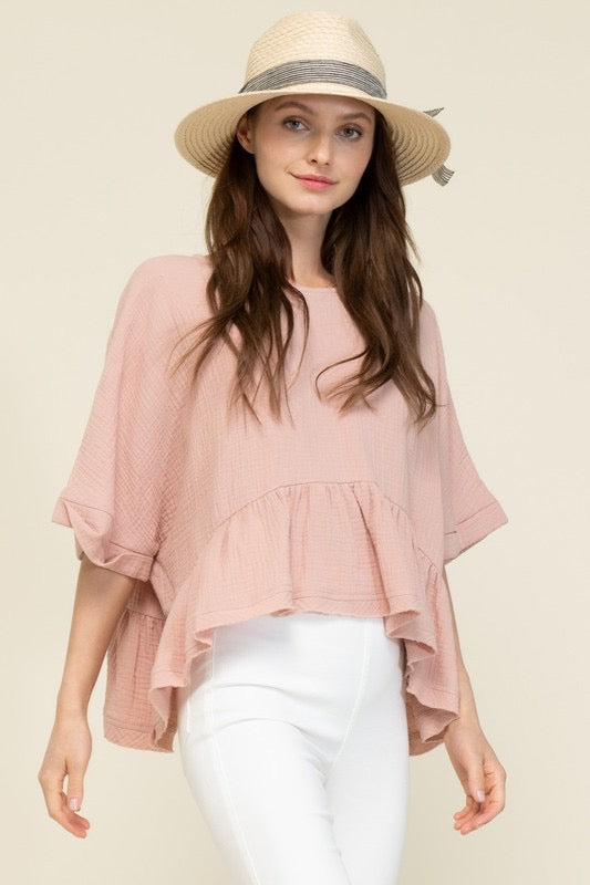 Newbury CUSTOM Dolman ENRICH Babydoll Short Sleeve Top