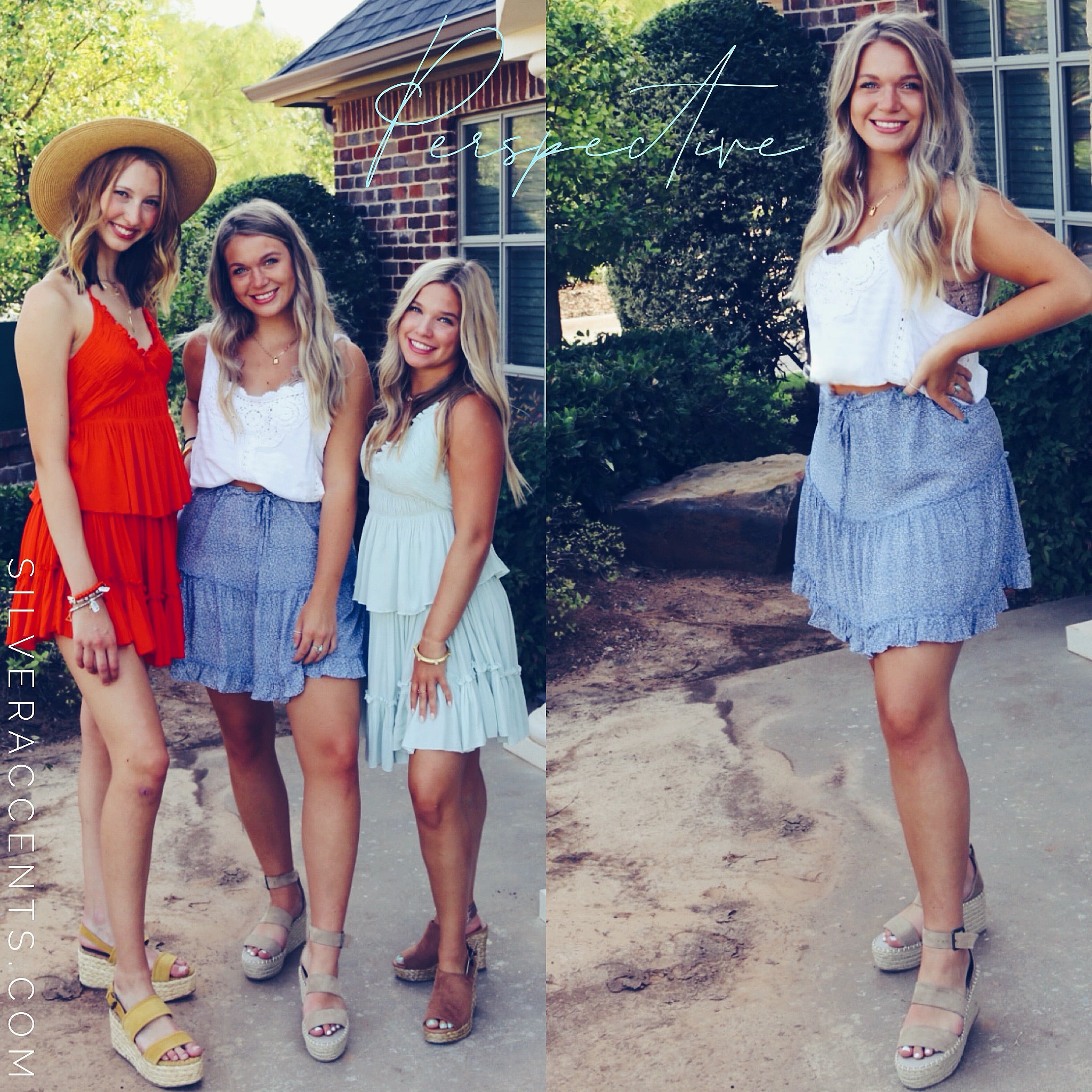 Kayla’s Armoire PERSPECTIVE Floral Tier RuffleHem Woven Skirt